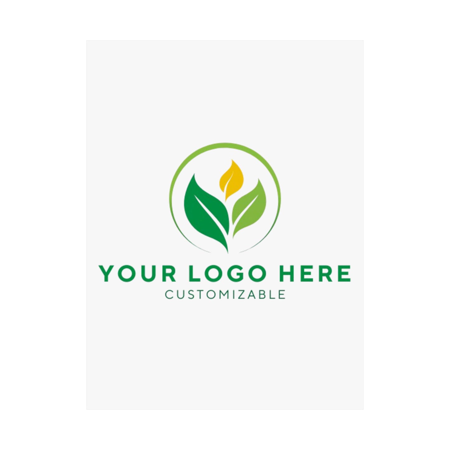 Placeholder logo with customizable text on a white background