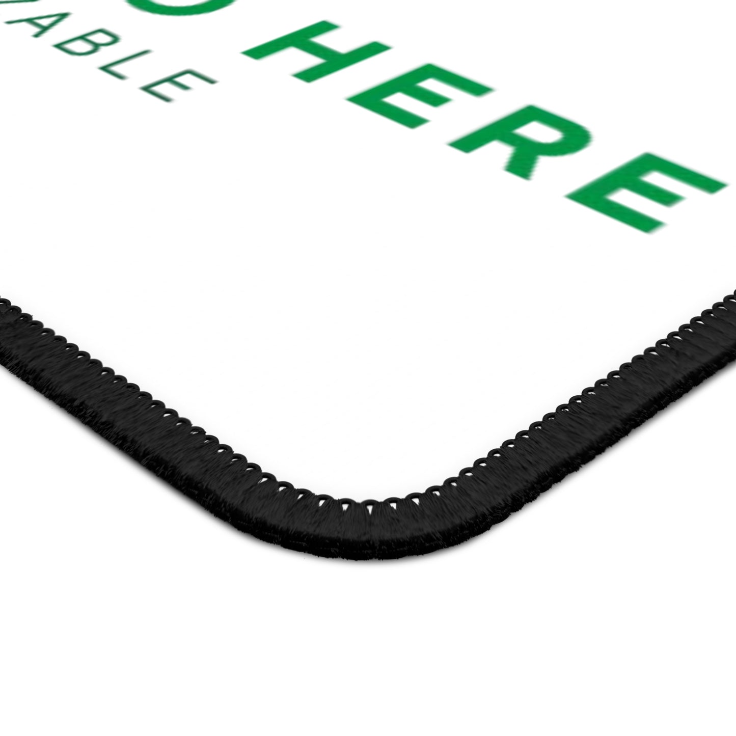 Black border with text 'GO HERE' in green on a white background