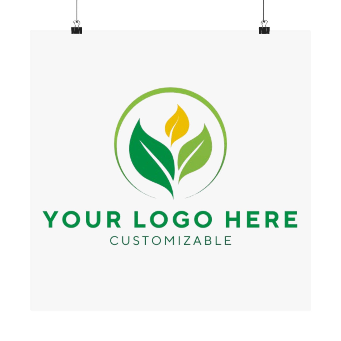 Placeholder logo with customizable text on a white background