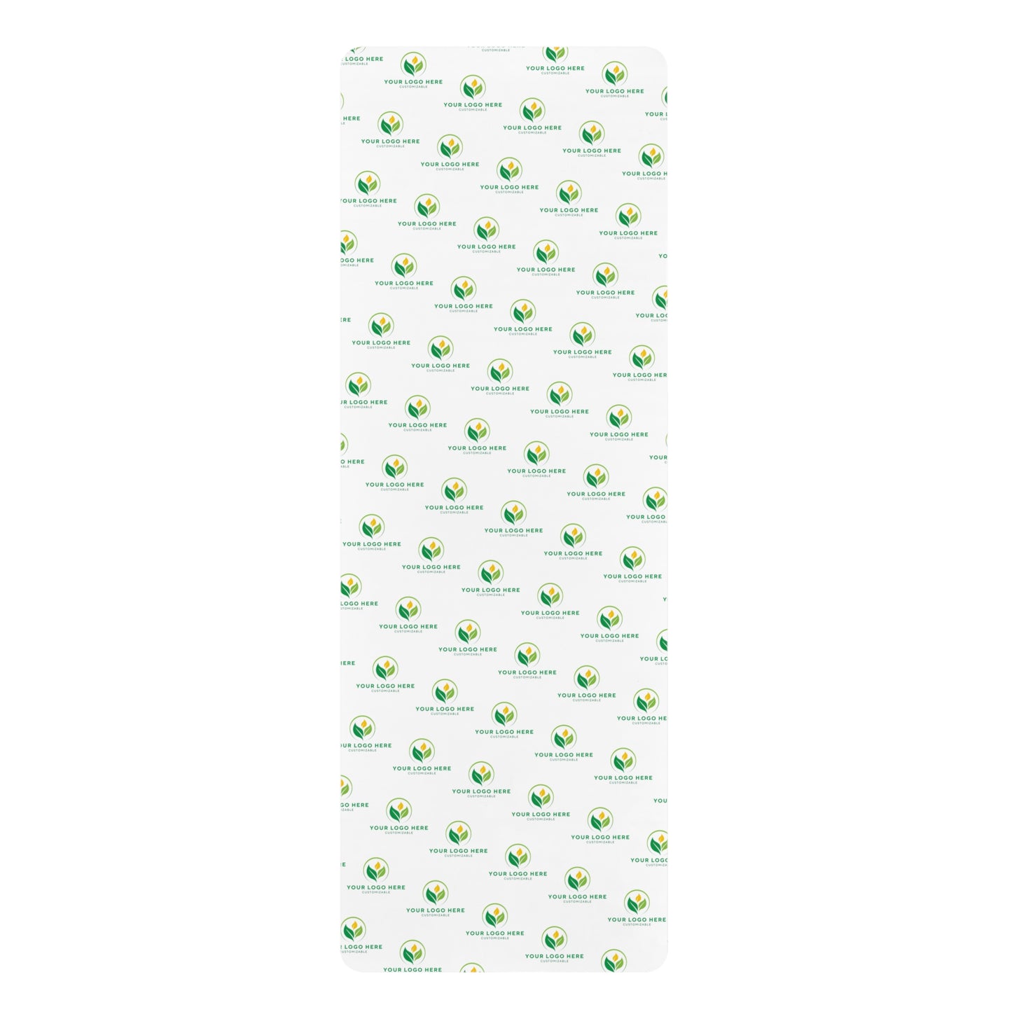 White paper with a repeated logo pattern on a white background