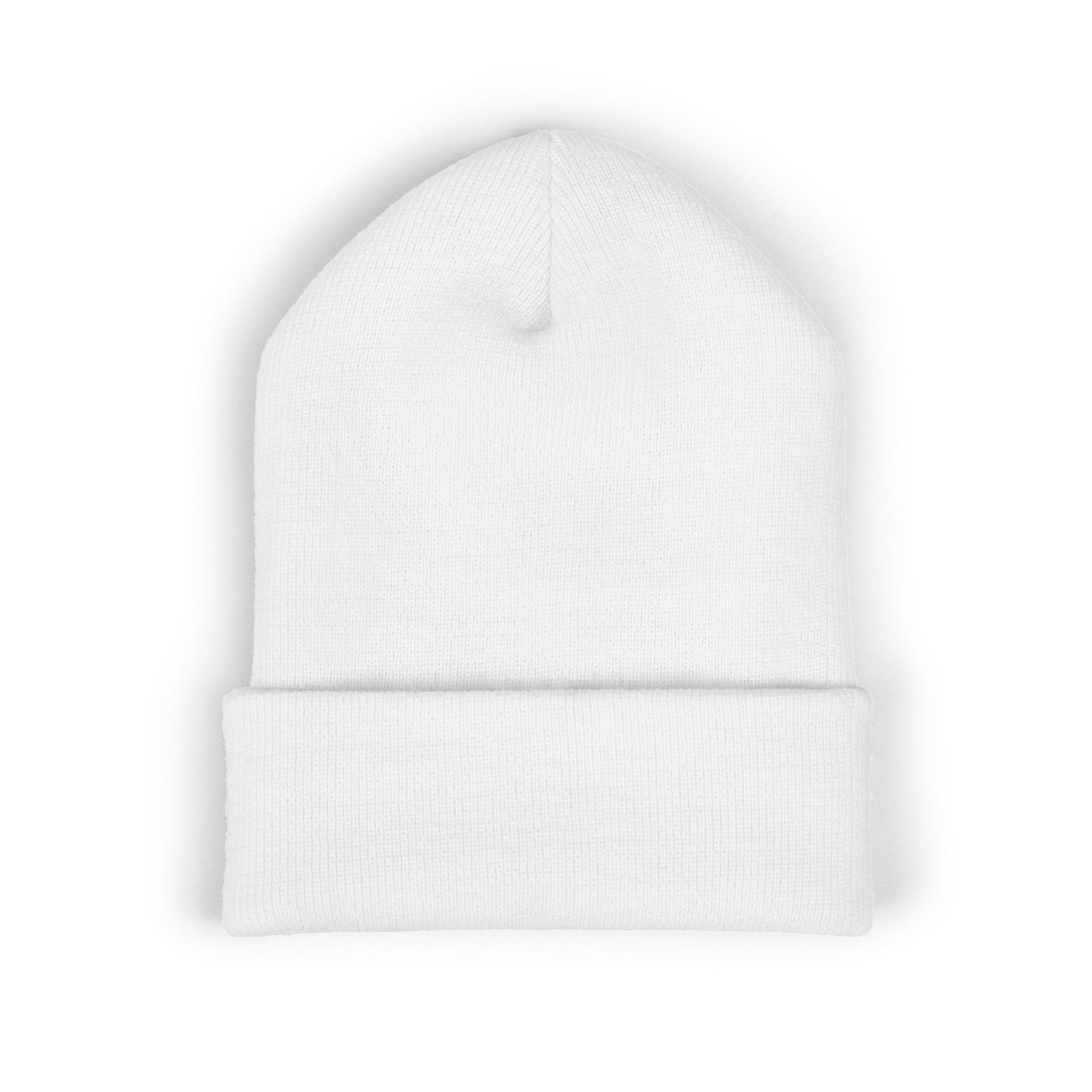 White beanie hat on a white background