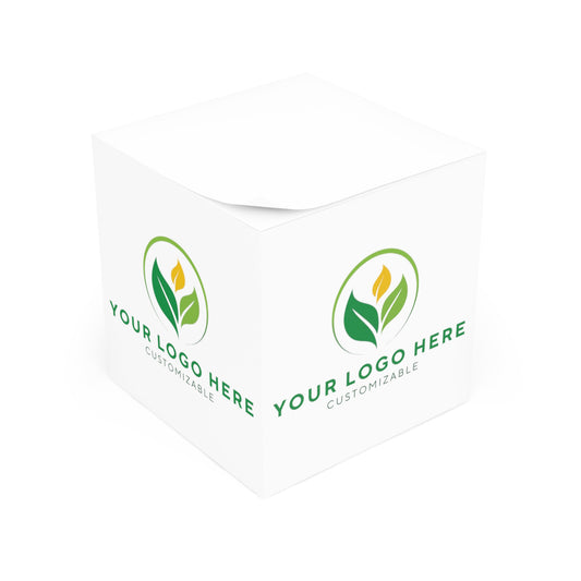 Two green leaf logos on a white background with customizable text.