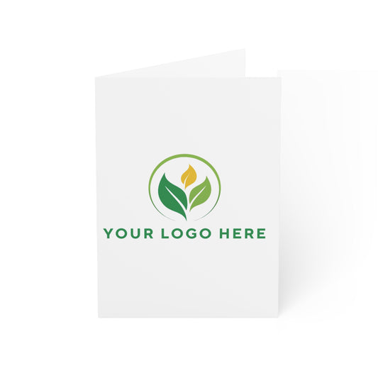 Placeholder with a green leaf logo and text 'Your Logo Here' on a white background