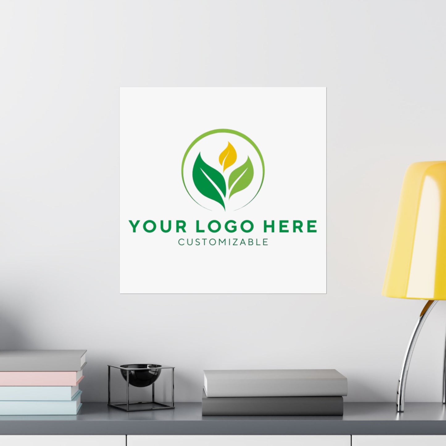 Placeholder with customizable logo on a white background