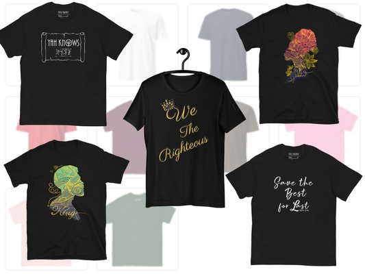 Shirts available all with a base black color.