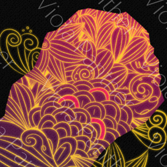 Close-up of Queen Canvas Print texture and detail, printed on premium matte poly-cotton canvas