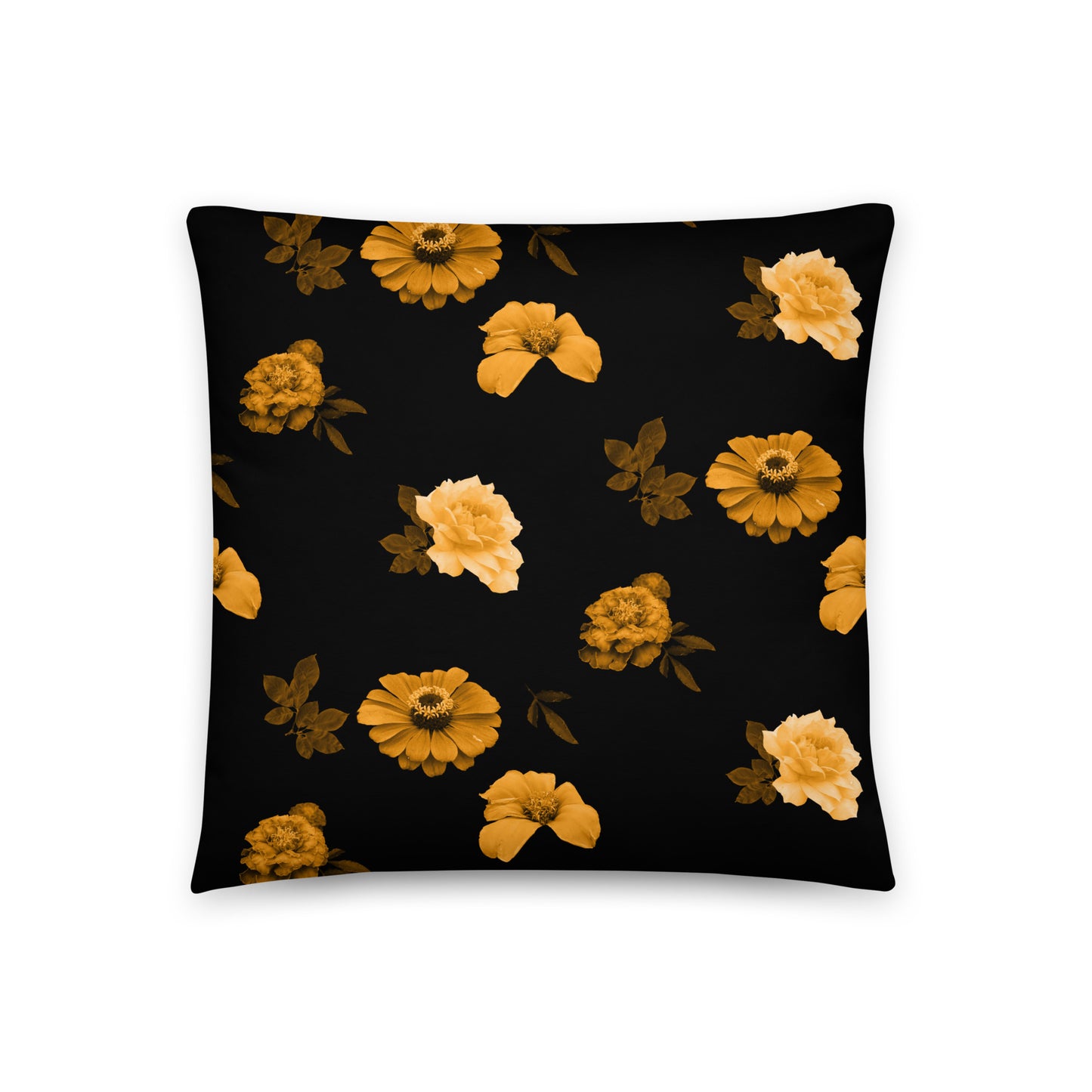Flowers to Bed soft pillow with plush 100% polyester cover and hidden zipper, showing vibrant floral design—machine-washable and shape-retaining throw pillow for stylish home decor.