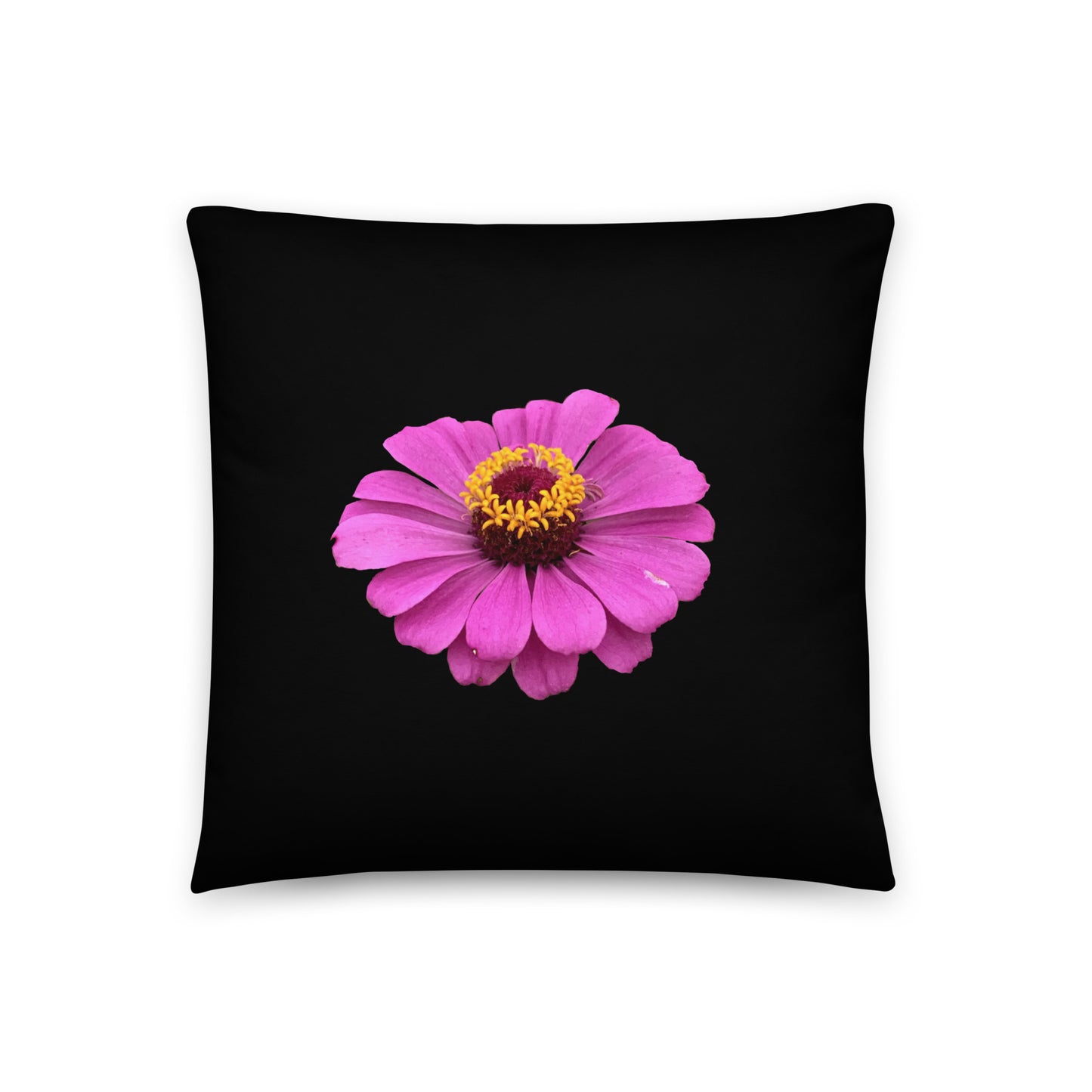 Purple Flower soft pillow with plush 100% polyester cover and hidden zipper, styled as a decorative throw pillow with bold floral design in lavender tones—part of a 4-pillows collection for charming home decor.