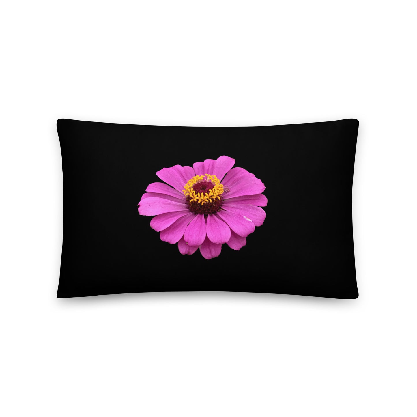 Purple Flower soft pillow with plush 100% polyester cover and hidden zipper, styled as a decorative throw pillow with bold floral design in lavender tones—part of a 4-pillows collection for charming home decor.