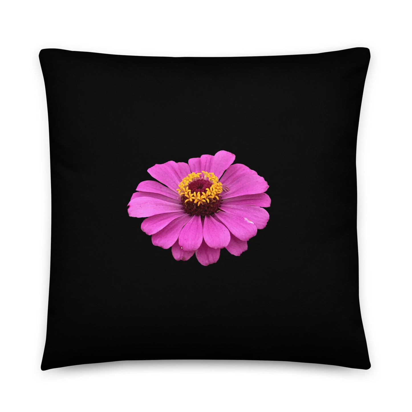 Purple Flower soft pillow with plush 100% polyester cover and hidden zipper, styled as a decorative throw pillow with bold floral design in lavender tones—part of a 4-pillows collection for charming home decor.