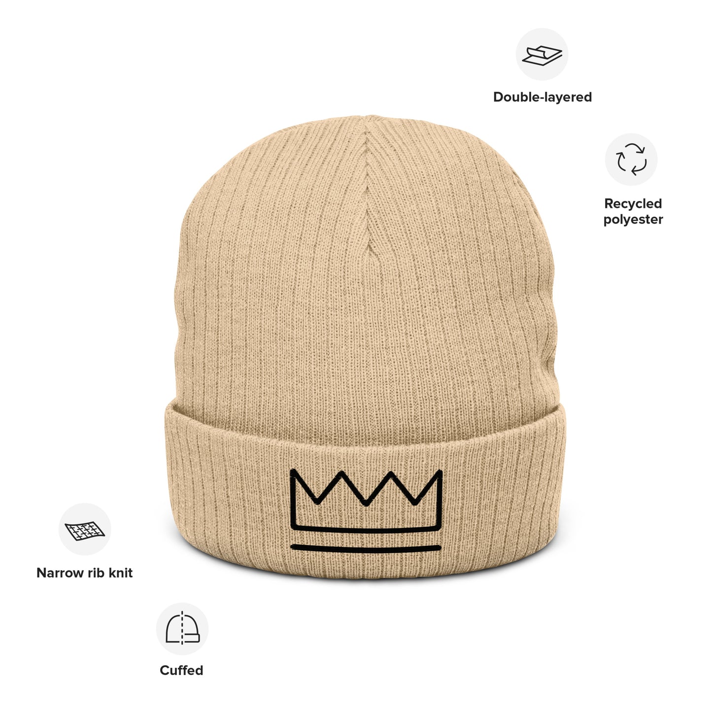 "Crown" Ribbed knit beanie