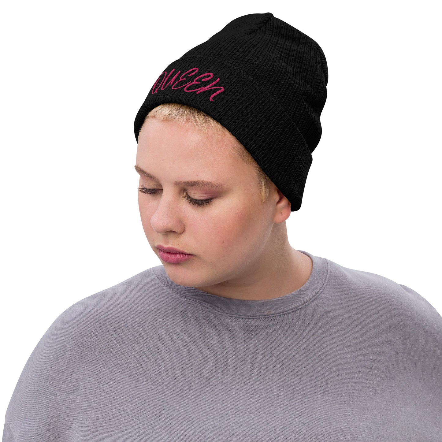 "Queen" Ribbed knit beanie