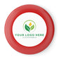 Red frisbee with customizable logo area on a white background
