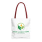 White tote bag with customizable logo area on a white background
