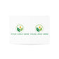 Two instances of a green leaf logo on a white background