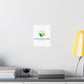 White wall with a customizable logo displayed on it, next to books and a lamp.