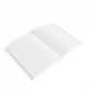 Open notebook with grid paper on a white background