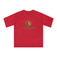 Red t-shirt with a logo on a white background