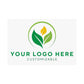 Placeholder logo with green leaves and customizable text on a white background