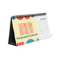 Personalized calendar with colorful design and text on a white background