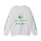 Gray sweatshirt with customizable logo on the back and sleeves