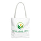 White tote bag with customizable logo on a white background