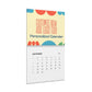 Personalized calendar with colorful design and text on a white background