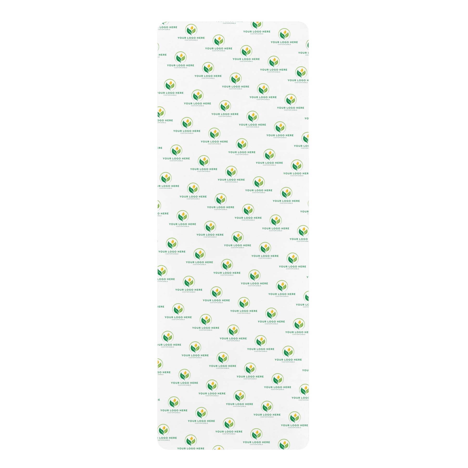 White paper with a repeated logo pattern on a white background