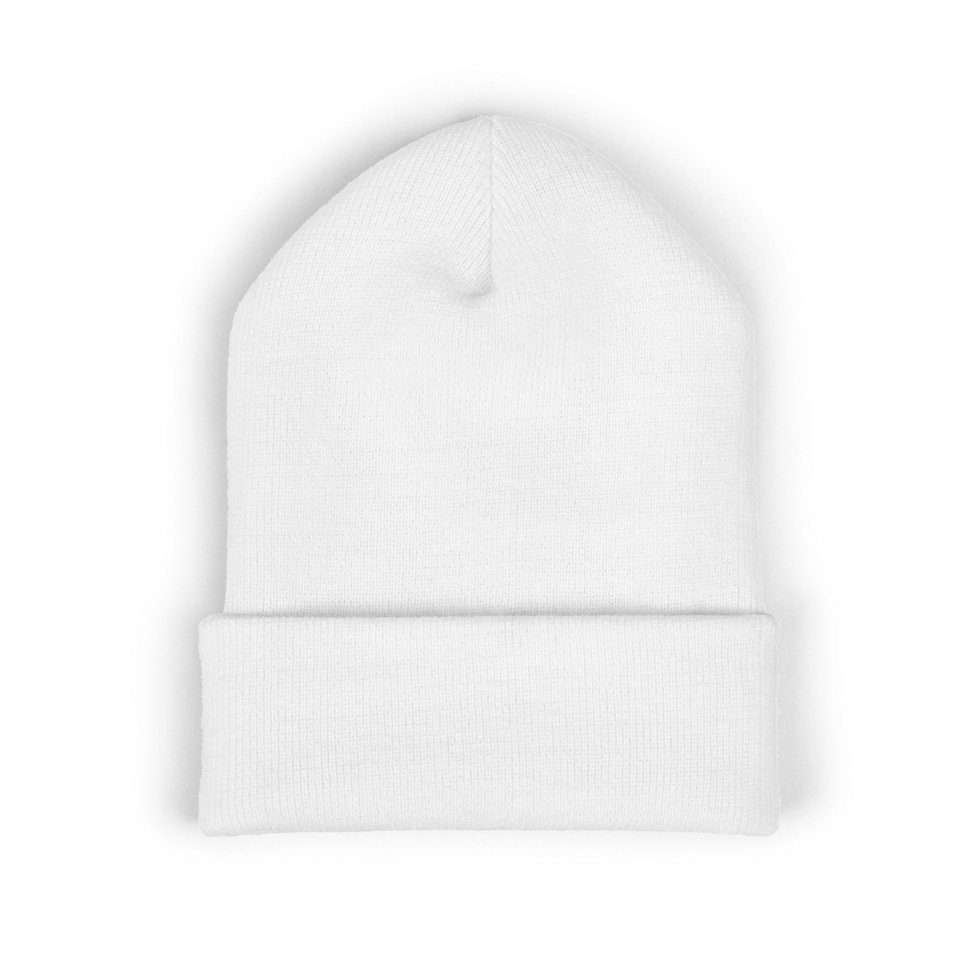 White beanie hat on a white background