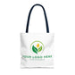 White tote bag with customizable logo on a white background