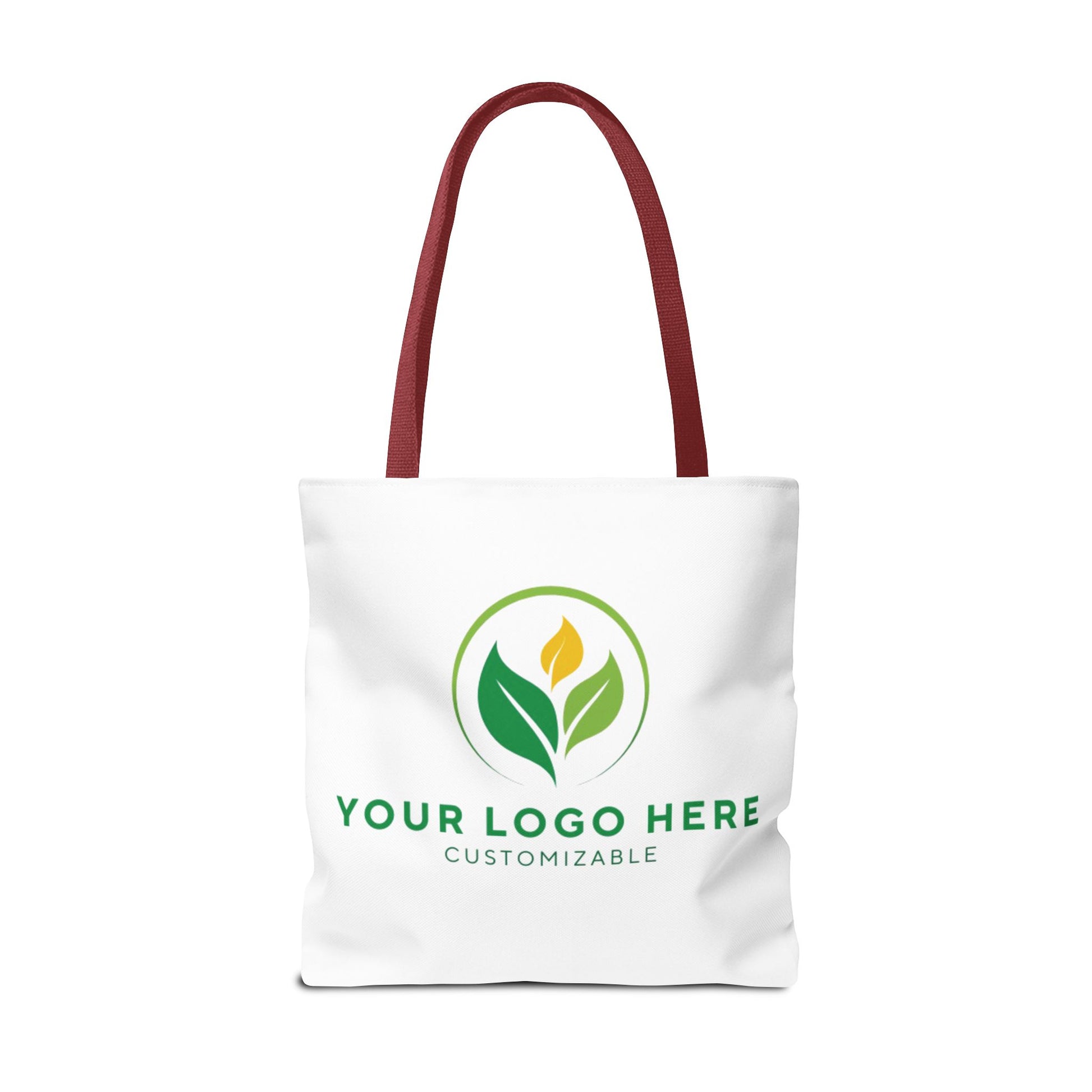 White tote bag with customizable logo area on a white background