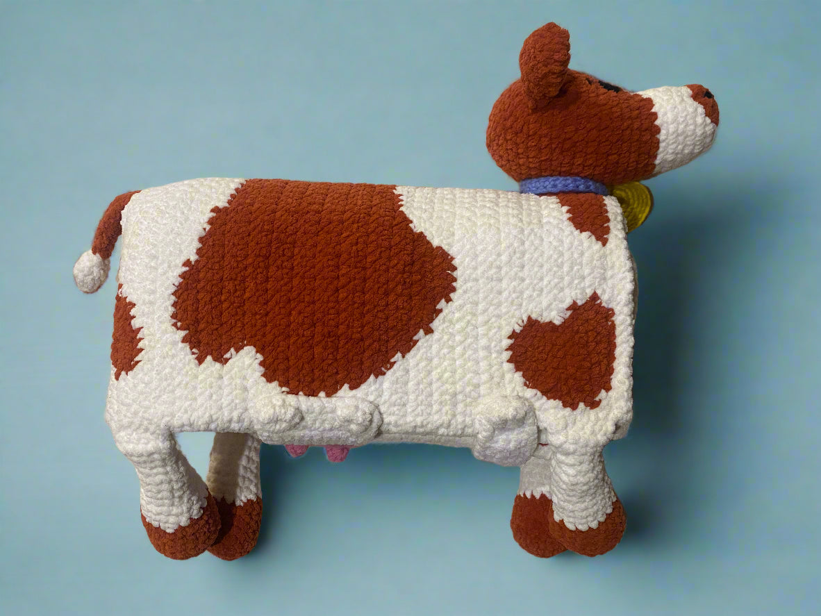 Cuddly Cow Crochet Baby Blanket: Handcrafted Softness for Little Ones