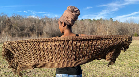 Crochet Spring Roll Fringe Shawl