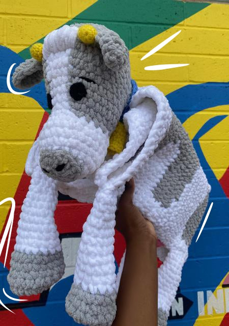 Cuddly Cow Crochet Baby Blanket: Handcrafted Softness for Little Ones