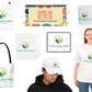Collection of branded merchandise including a tote bag, calendar, mug, and clothing with a logo.