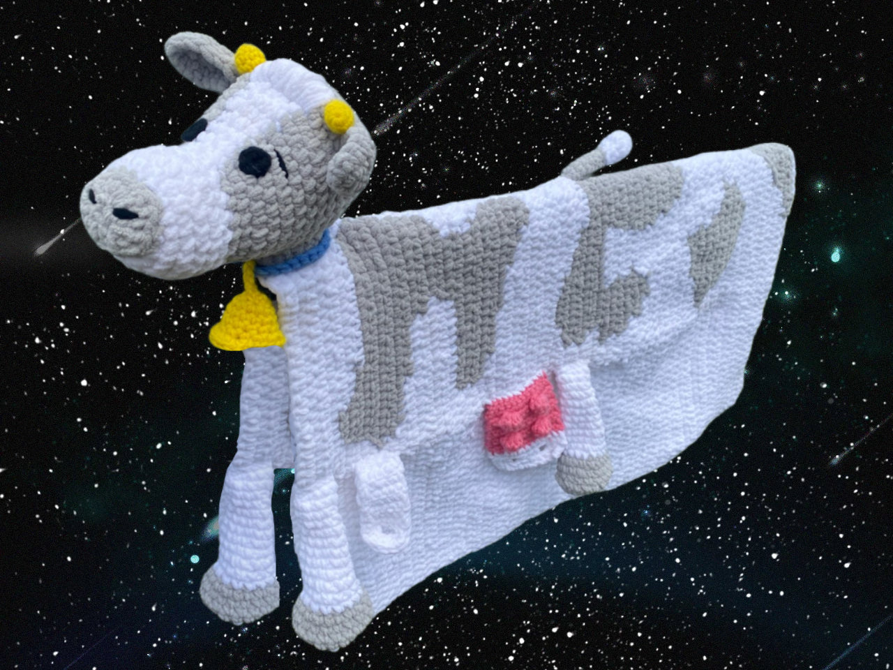 Cuddly Cow Crochet Baby Blanket: Handcrafted Softness for Little Ones