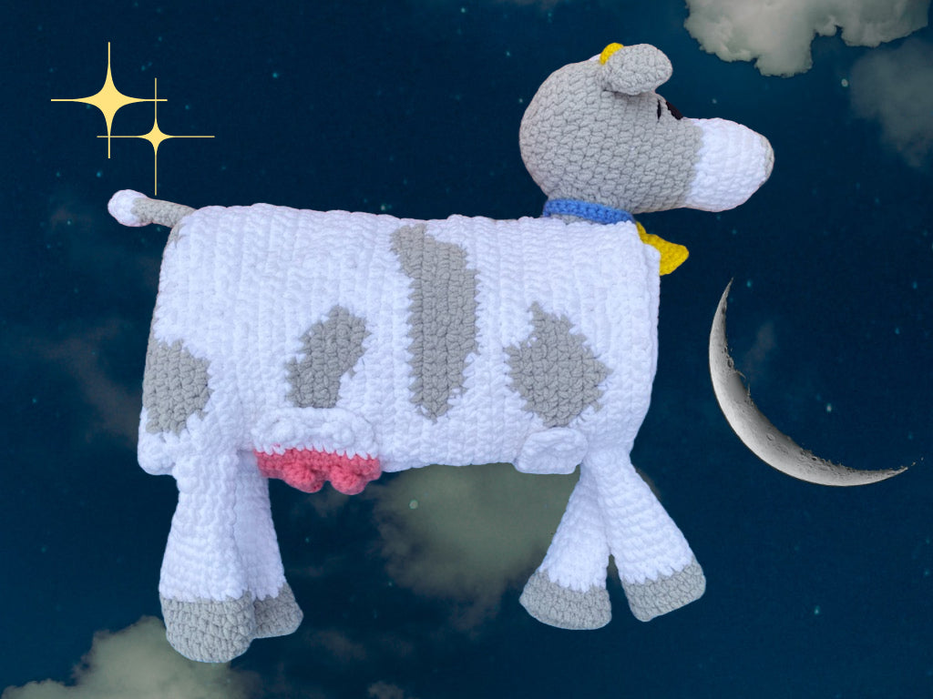 Cuddly Cow Crochet Baby Blanket: Handcrafted Softness for Little Ones