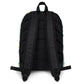 Backpack with logo pattern on a white background