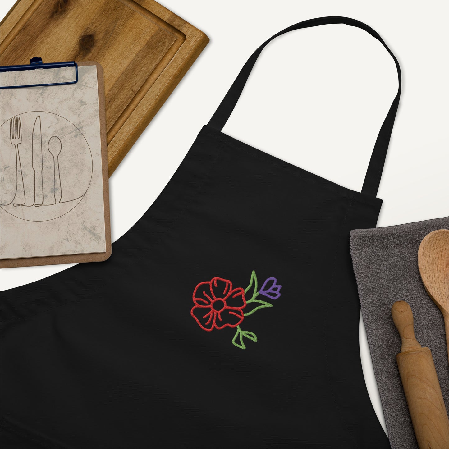 "Flower Baker" | Embroidered Apron