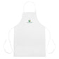 White apron with a logo on a white background