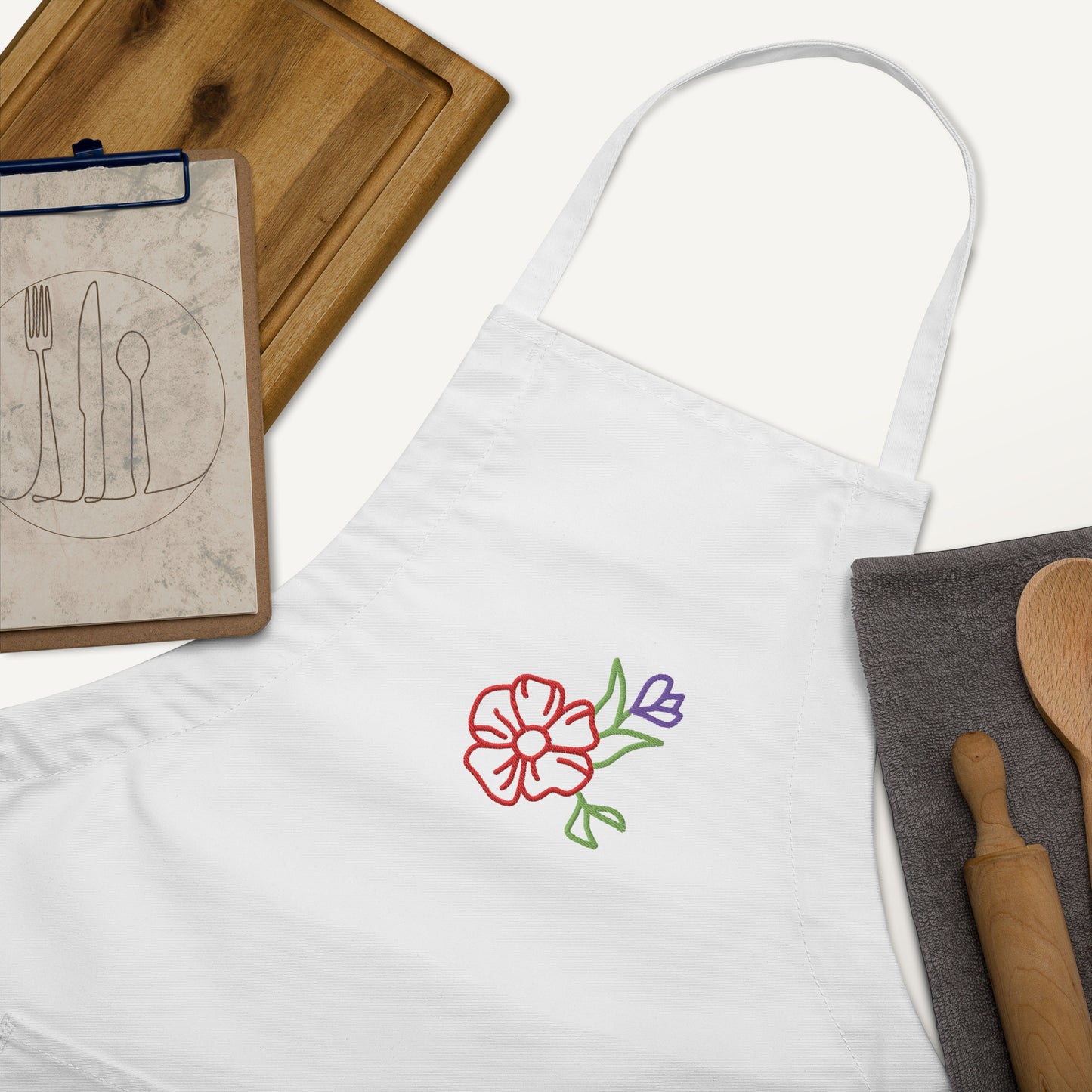 "Flower Baker" | Embroidered Apron
