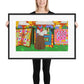 "Quilt Woman" Matte Paper Framed Poster With Mat