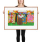 "Quilt Woman" Matte Paper Framed Poster With Mat
