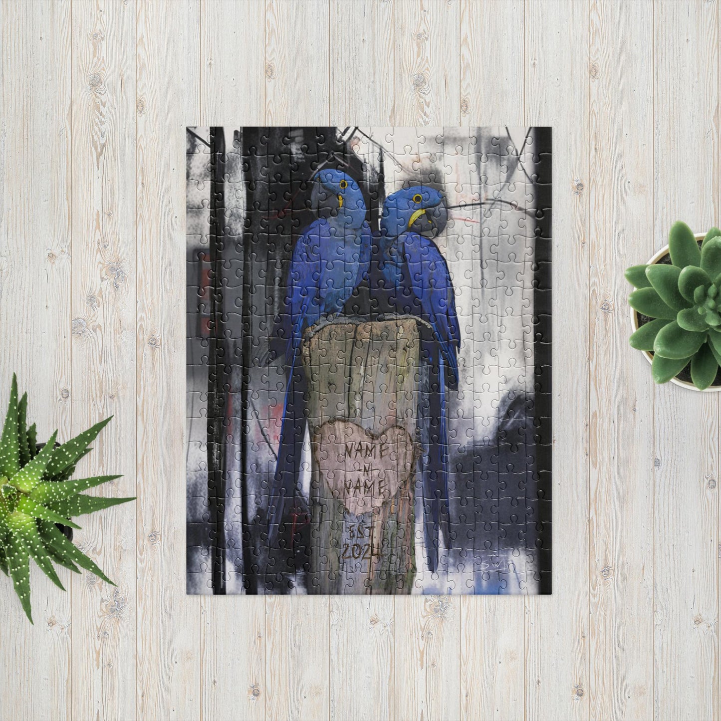 Custom Hyacinth macaw Jigsaw Puzzle