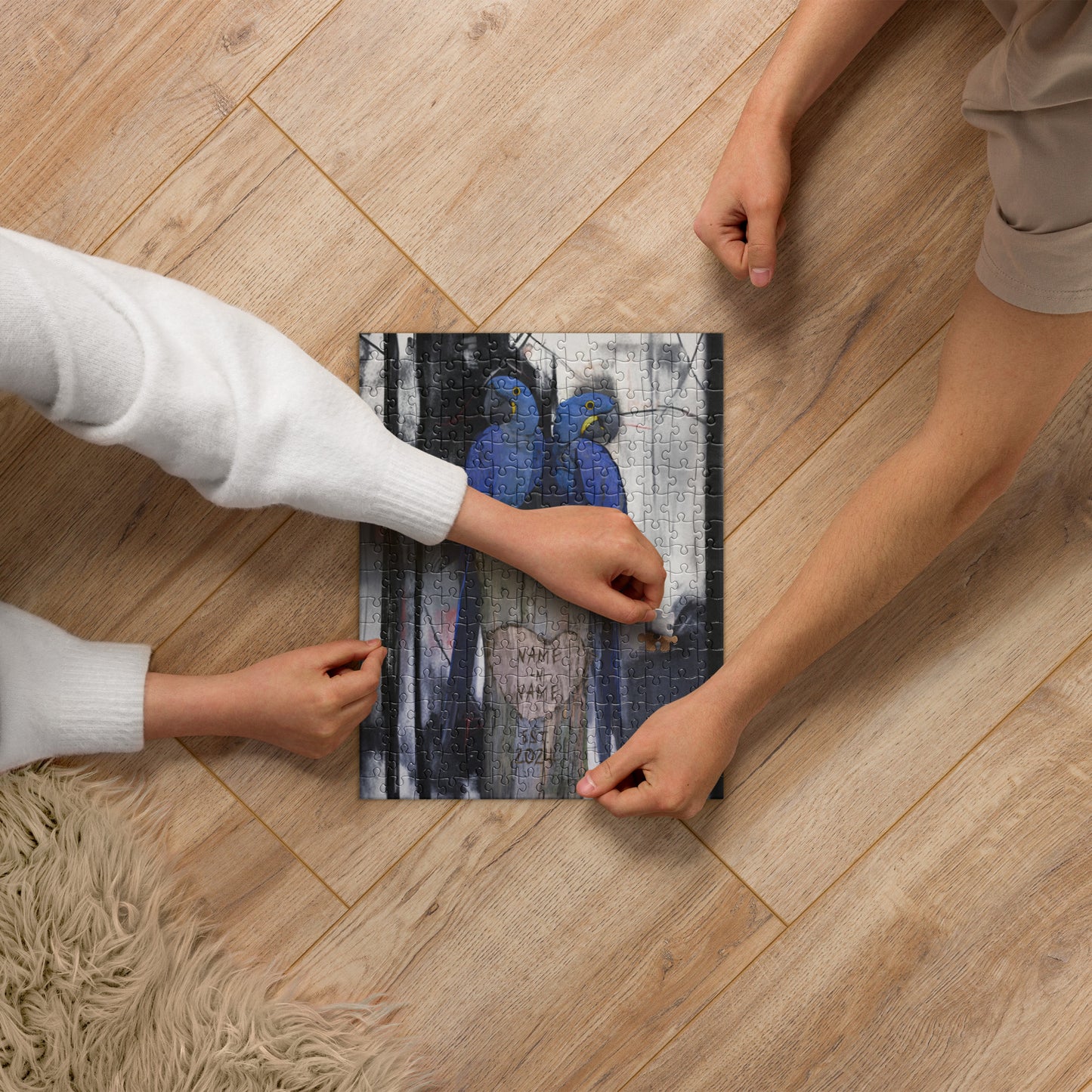 Custom Hyacinth macaw Jigsaw Puzzle