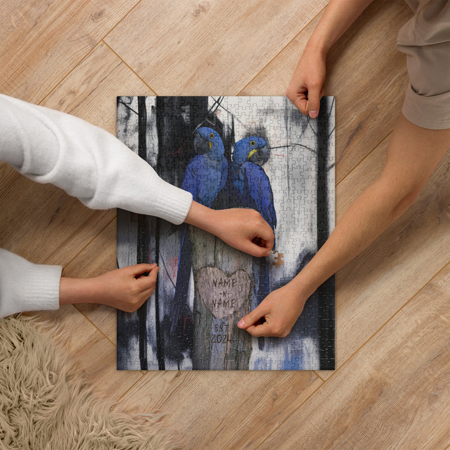 Custom Hyacinth macaw Jigsaw Puzzle