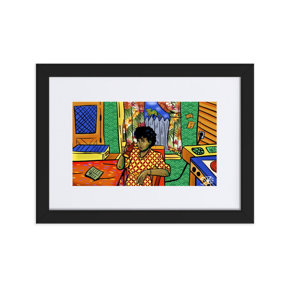 "Soda Pop Woman" | Matte Paper Framed Poster With Mat