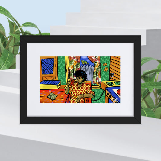 "Soda Pop Woman" | Matte Paper Framed Poster With Mat