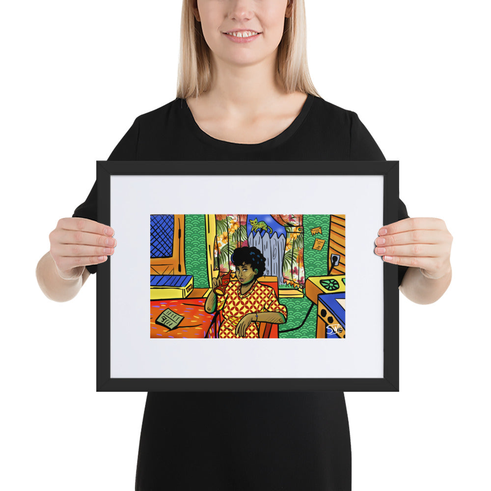 "Soda Pop Woman" | Matte Paper Framed Poster With Mat