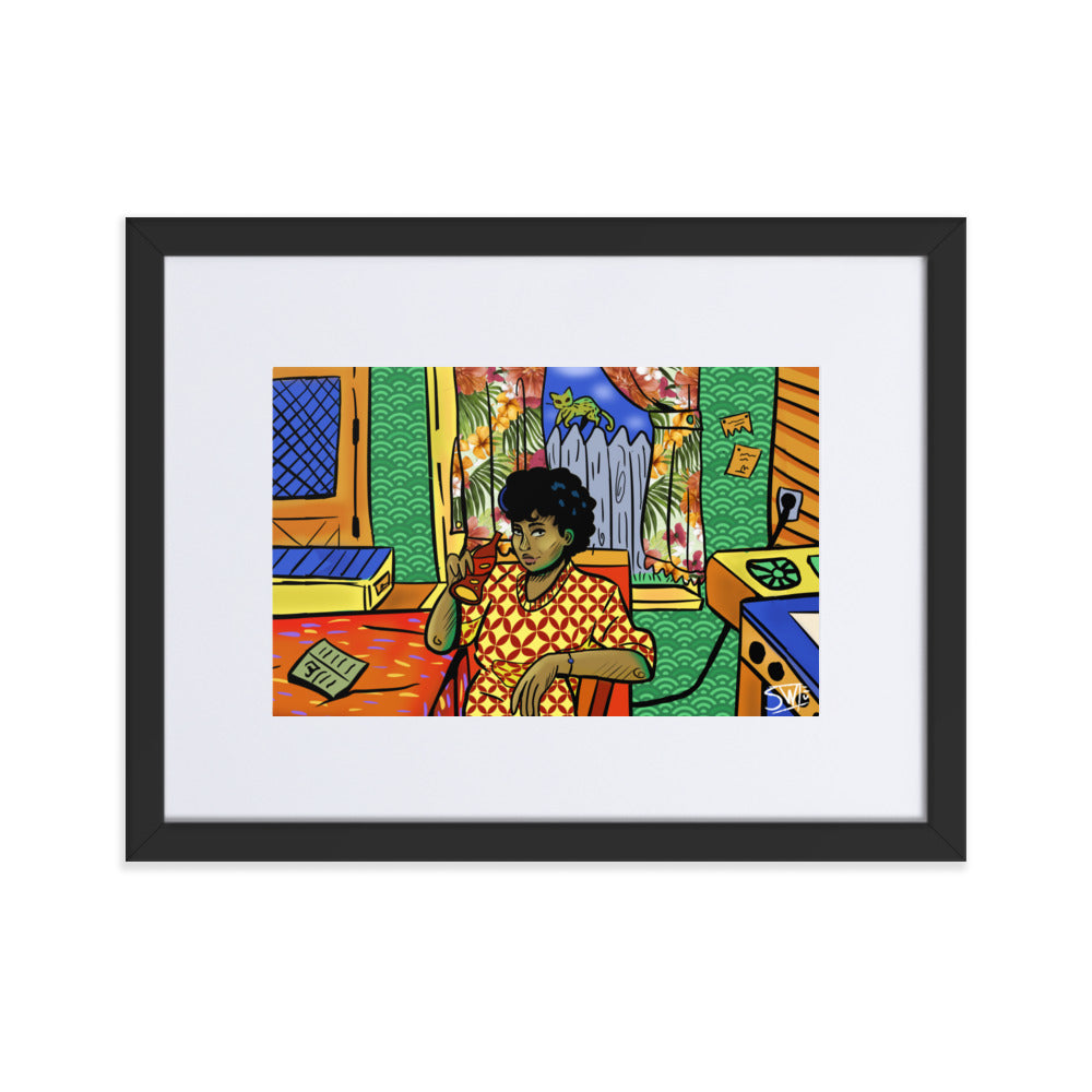 "Soda Pop Woman" | Matte Paper Framed Poster With Mat